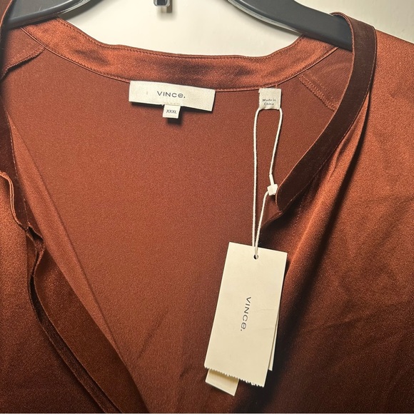 Vince Silk Feminine Classic Long Sleeve Blouse Wardrobe Staple Size XXXL/3XL - Picture 4 of 12